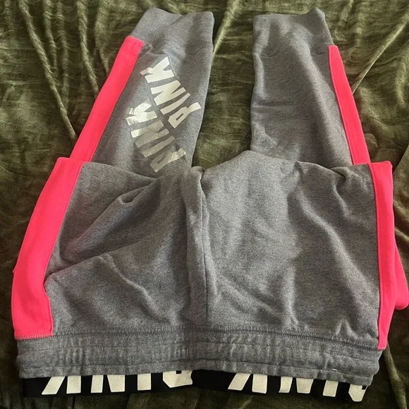 PINK Victoria's Secret Gray Hoodie with Hot Pink Accents - Picture 5 of 5